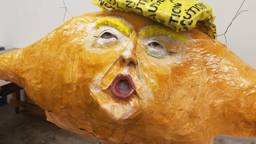 Giant Trump Head as a Croissant