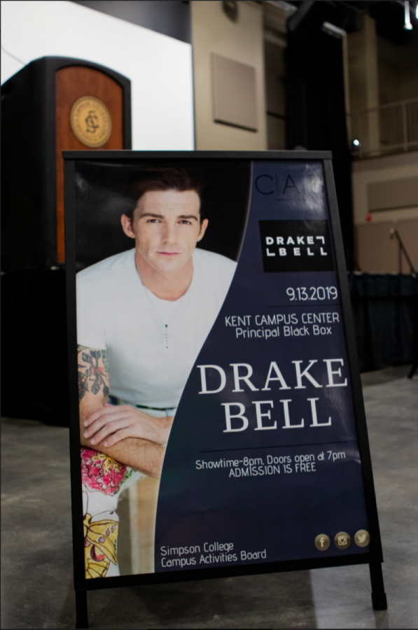 Drake+Bell+sign+advertising+the+event+in+Kent+Campus+Center.