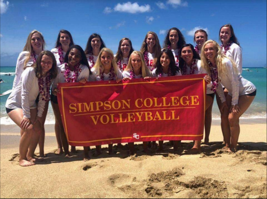 The Volleyball team on the beach in Hawaii.