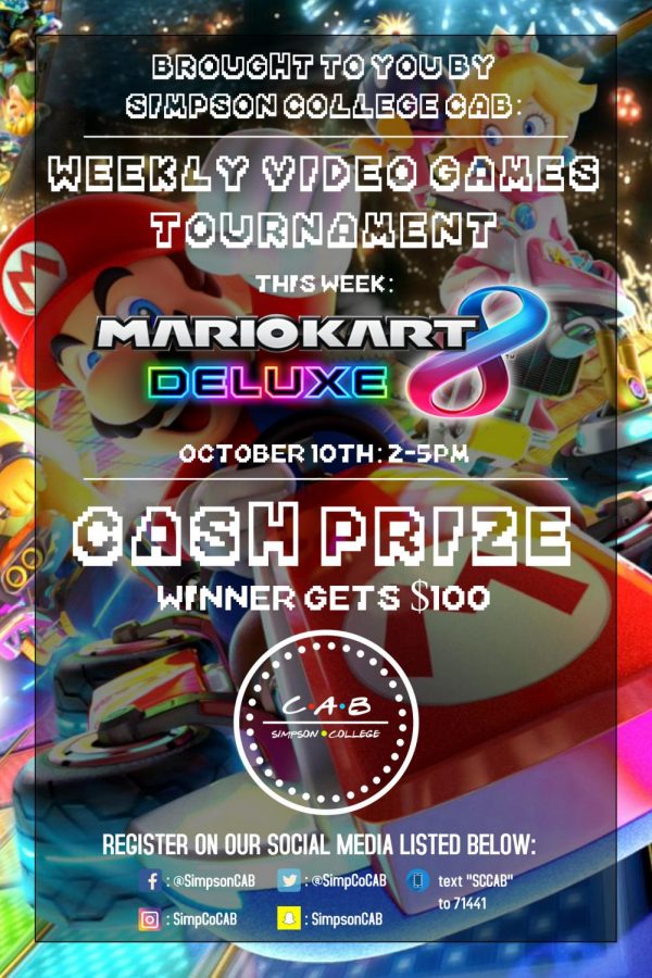 Poster from the Mario Kart 8 tournament. 