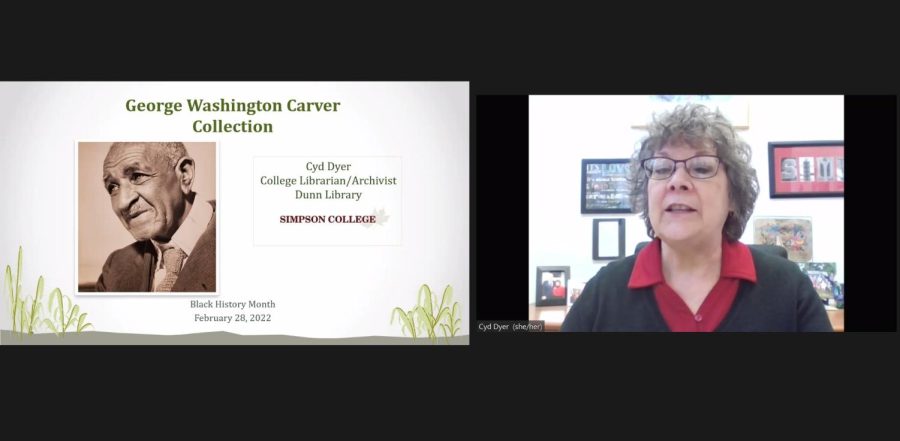Cyd Dyer presenting the George Washington Carver Collection.
