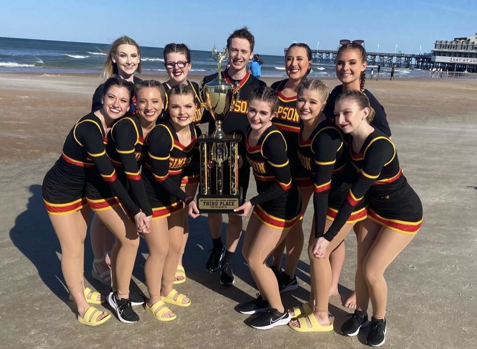 The team worked hard to prepare for their competitions. Throughout the year, they practiced their pom and hip-hop routines at least once or twice every practice. 