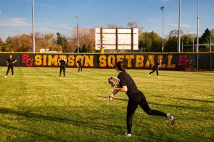 Simpson softball looks to break in the new turf before their upcoming season.