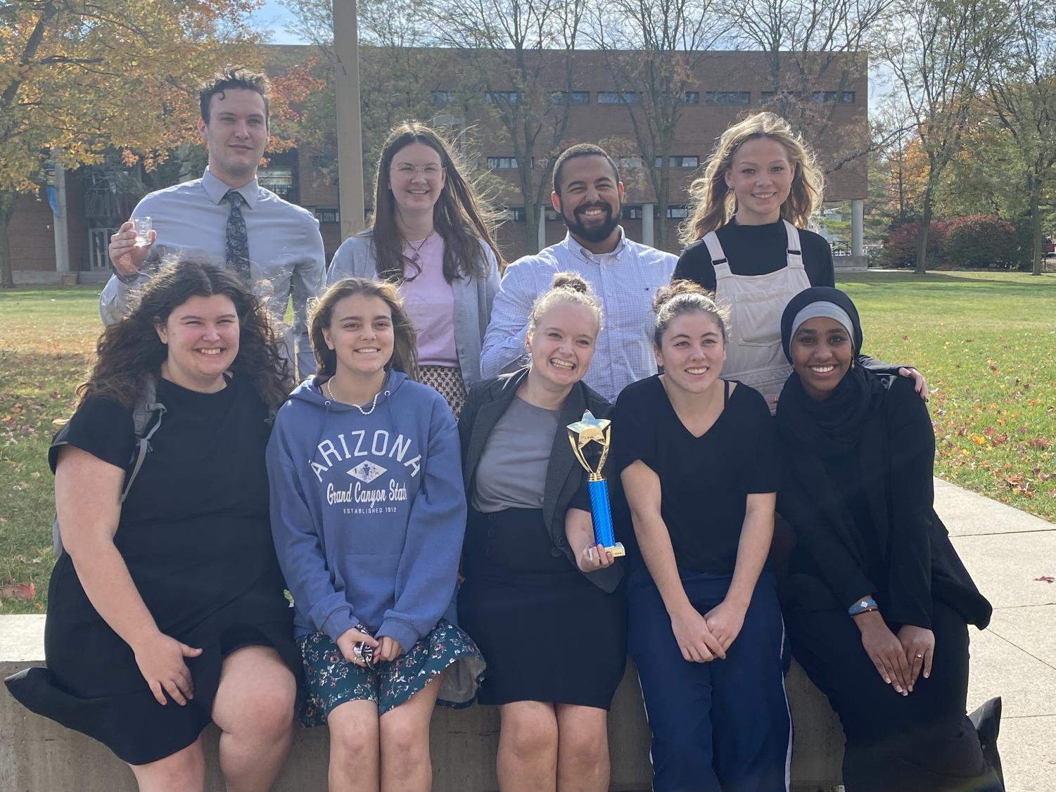 The 2022 Mock Trial team after placing fifth at the Calkins Invitational
