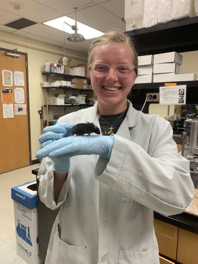 Kacie Cowman worked in a mouse genetics lab, researching colorectal cancer.