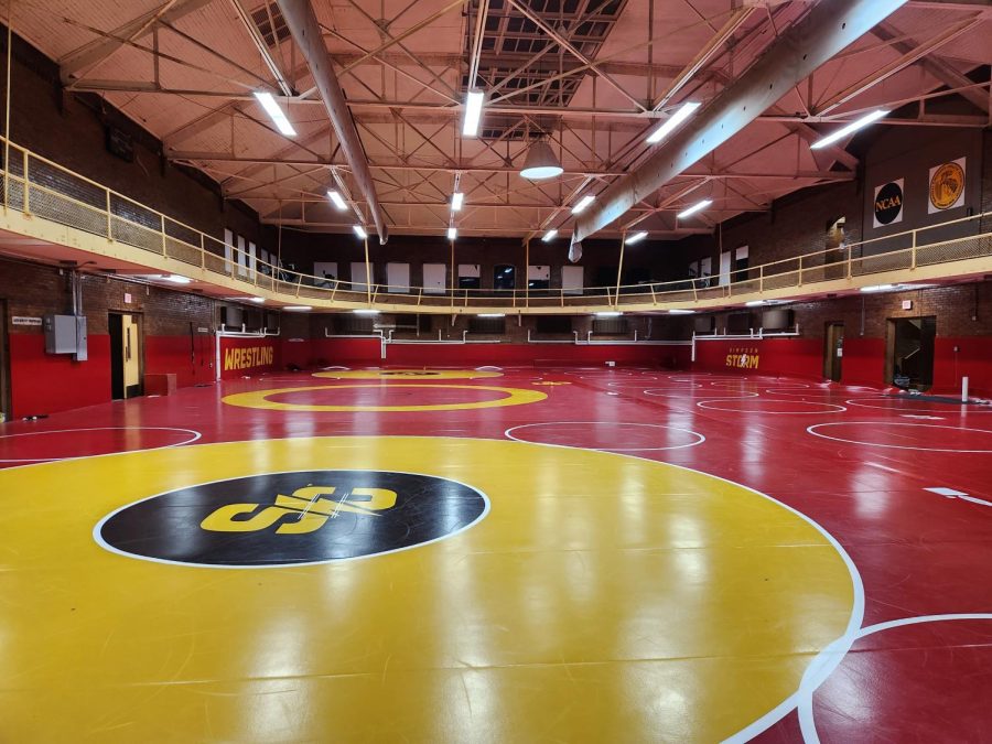 The largest wrestling mat in Iowa is at Simpson College.