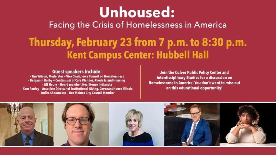 Several panelists discussed the crisis of homelessness in America and in Indianola on Feb. 23.