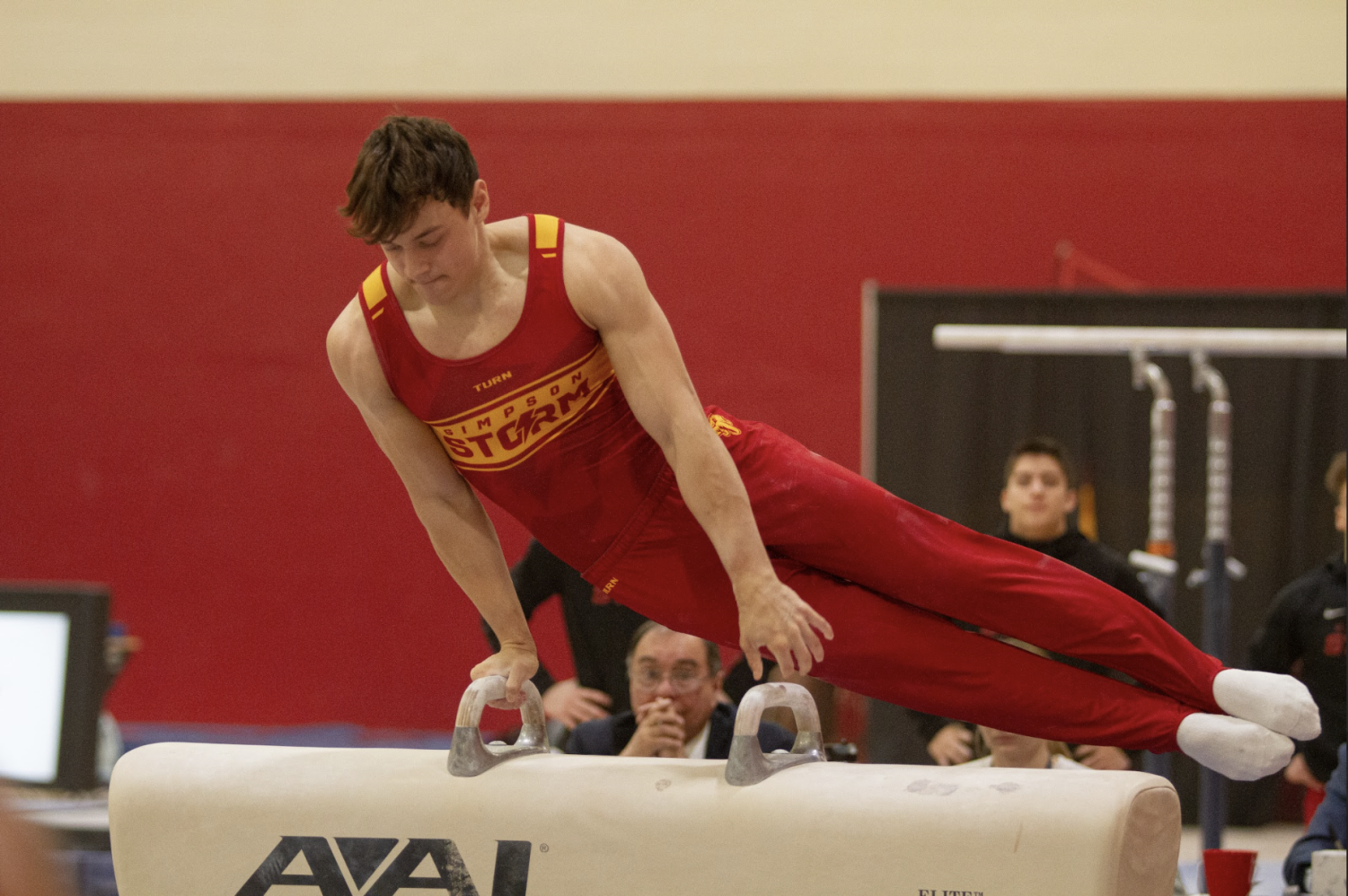 Sterling Pariza set his personal best on rings at ECAC and qualified for all-around at the NCAA Championships.
