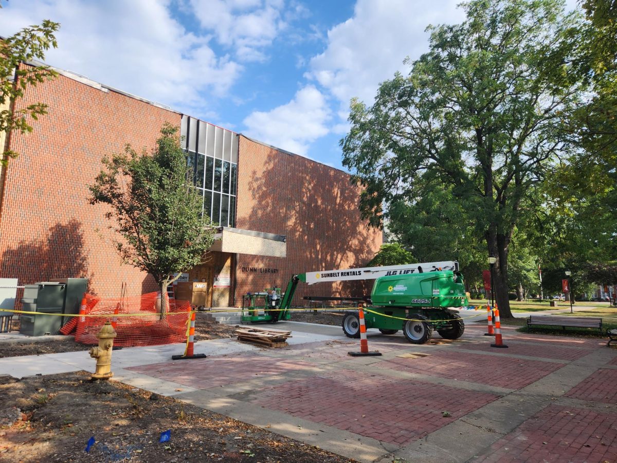 The ongoing construction at Dunn Library.