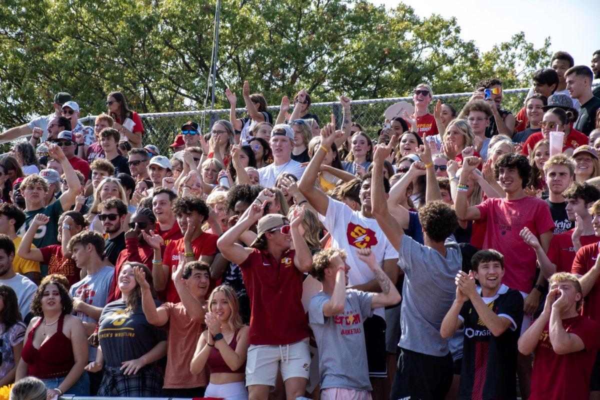 Simpson's student section celebrates