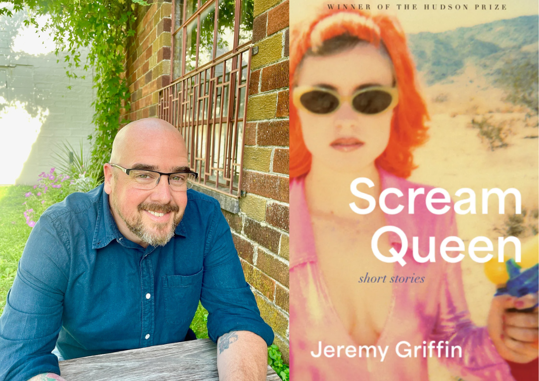 Professor Jeremy Griffin and the cover of his book “Scream Queens”