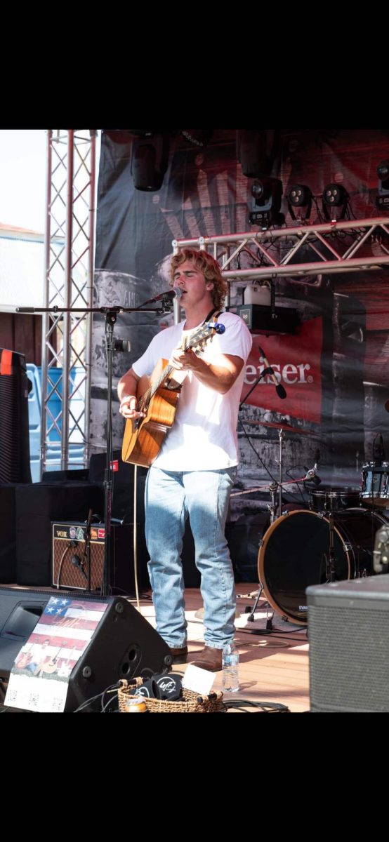 Aiden Flathers performing at the Iowa State Fair Bud Tent this summer
