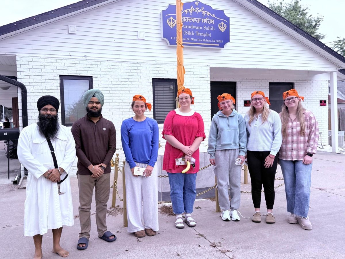 Student visit to the Iowa Sikh Association last semester (submitted photo)