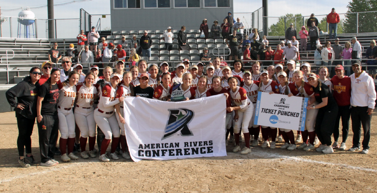 Simpson's softball team makes program history after being crowned American Rivers Conference Champions for the first time ever on May 9, 2026.  